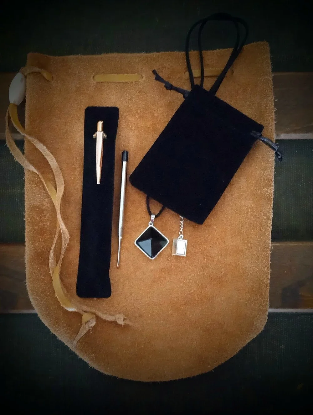Black Onyx Pyramid Crystal writing physical